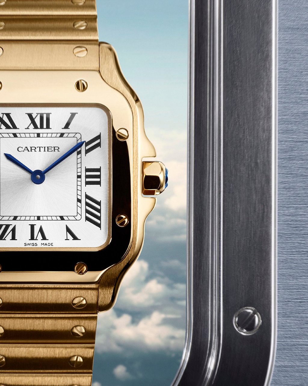 The Santos de Cartier small model in yellow gold. Photo: Handout The Santos de Cartier small model in yellow gold. Photo: Handout