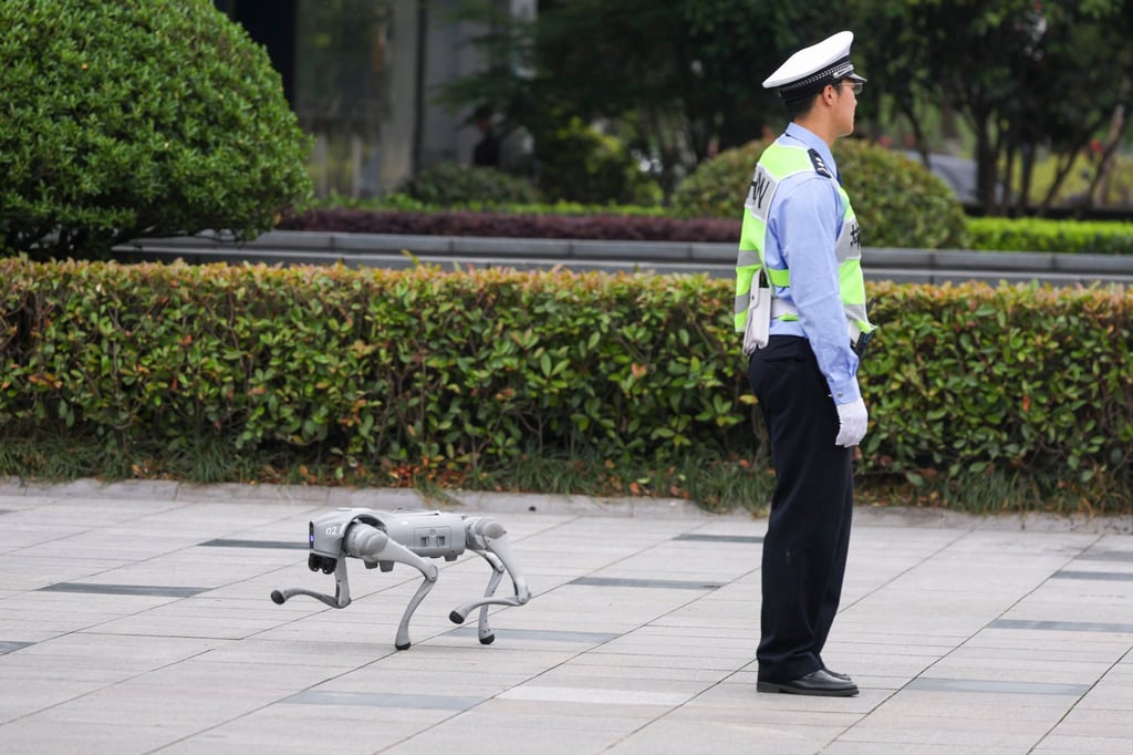 A robot dog from Unitree is seen at Zhejiang Overseas Talent Innovation Park in Hangzhou, China, April 23, 2025. Photo: Dickson Lee A robot dog from Unitree is seen at Zhejiang Overseas Talent Innovation Park in Hangzhou, China, April 23, 2025. Photo: Dickson Lee