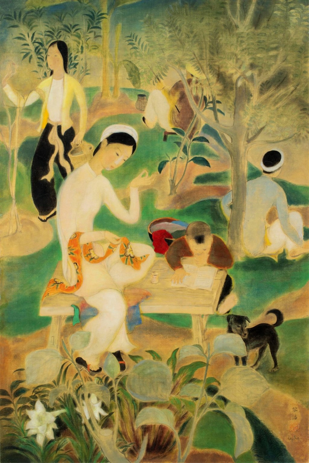 La famille dans le jardin by Lê Phổ. Photo: courtesy Villepin La famille dans le jardin by Lê Phổ. Photo: courtesy Villepin