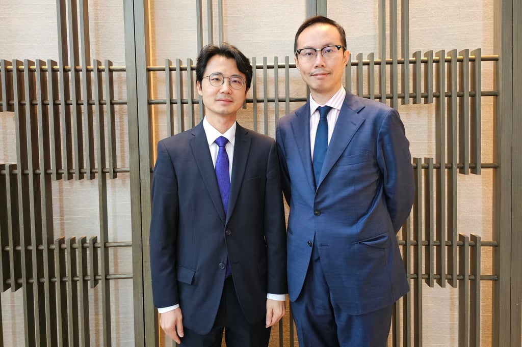 Insurance Authority’s executive director of policy and legislation Clement Lau Chung-kin (left) with associate director of general business Ocean Chiu Wai-yeung. Photo: Enoch Yiu Insurance Authority’s executive director of policy and legislation Clement Lau Chung-kin (left) with associate director of general business Ocean Chiu Wai-yeung. Photo: Enoch Yiu