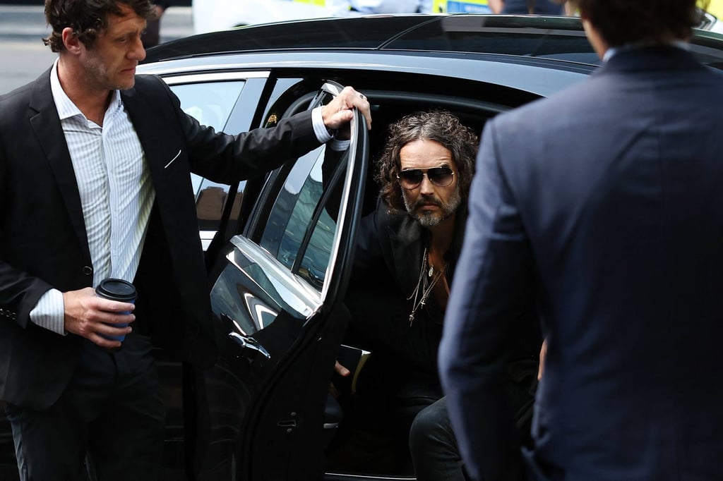Russell Brand arrives to Southwark Crown Court in south London on Friday. The actor and comedian battles with drugs and alcohol, and has dropped out of the mainstream media in recent years. Photo: AFP Russell Brand arrives to Southwark Crown Court in south London on Friday. The actor and comedian battles with drugs and alcohol, and has dropped out of the mainstream media in recent years. Photo: AFP