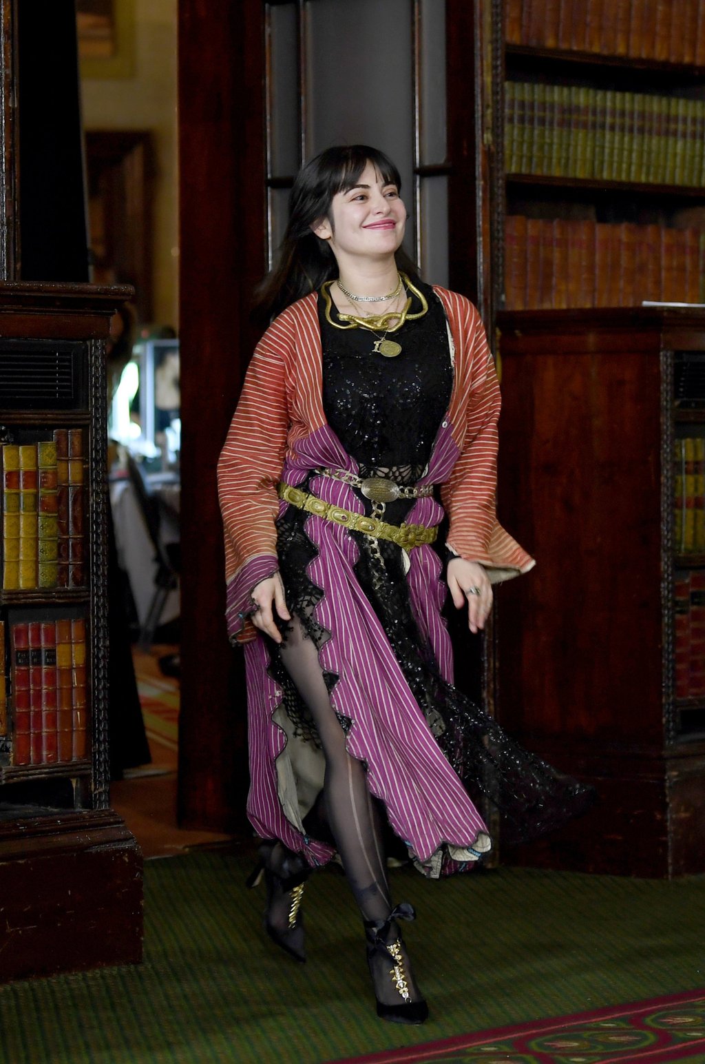 Dilara Findikoglu on the runway at her show during London Fashion Week, in February 2020. Photo: Getty Images Dilara Findikoglu on the runway at her show during London Fashion Week, in February 2020. Photo: Getty Images