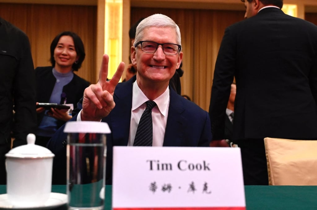 Apple CEO Tim Cook attends a government forum in Beijing in March 2024. Photo: AFP Apple CEO Tim Cook attends a government forum in Beijing in March 2024. Photo: AFP