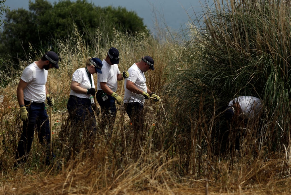 British police search an area in Praia da Luz, Lagos, southern Portugal in 2014. File photo: AP