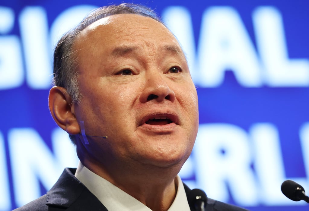Defence Secretary Gilberto Teodoro Jnr delivers a speech at the Shangri-la Dialogue in Singapore on Sunday. Photo: EPA-EFE Defence Secretary Gilberto Teodoro Jnr delivers a speech at the Shangri-la Dialogue in Singapore on Sunday. Photo: EPA-EFE