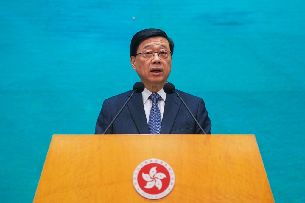 Chief Executive John Lee reiterates that acts threatening national security are serious crimes. Photo: Elson Li