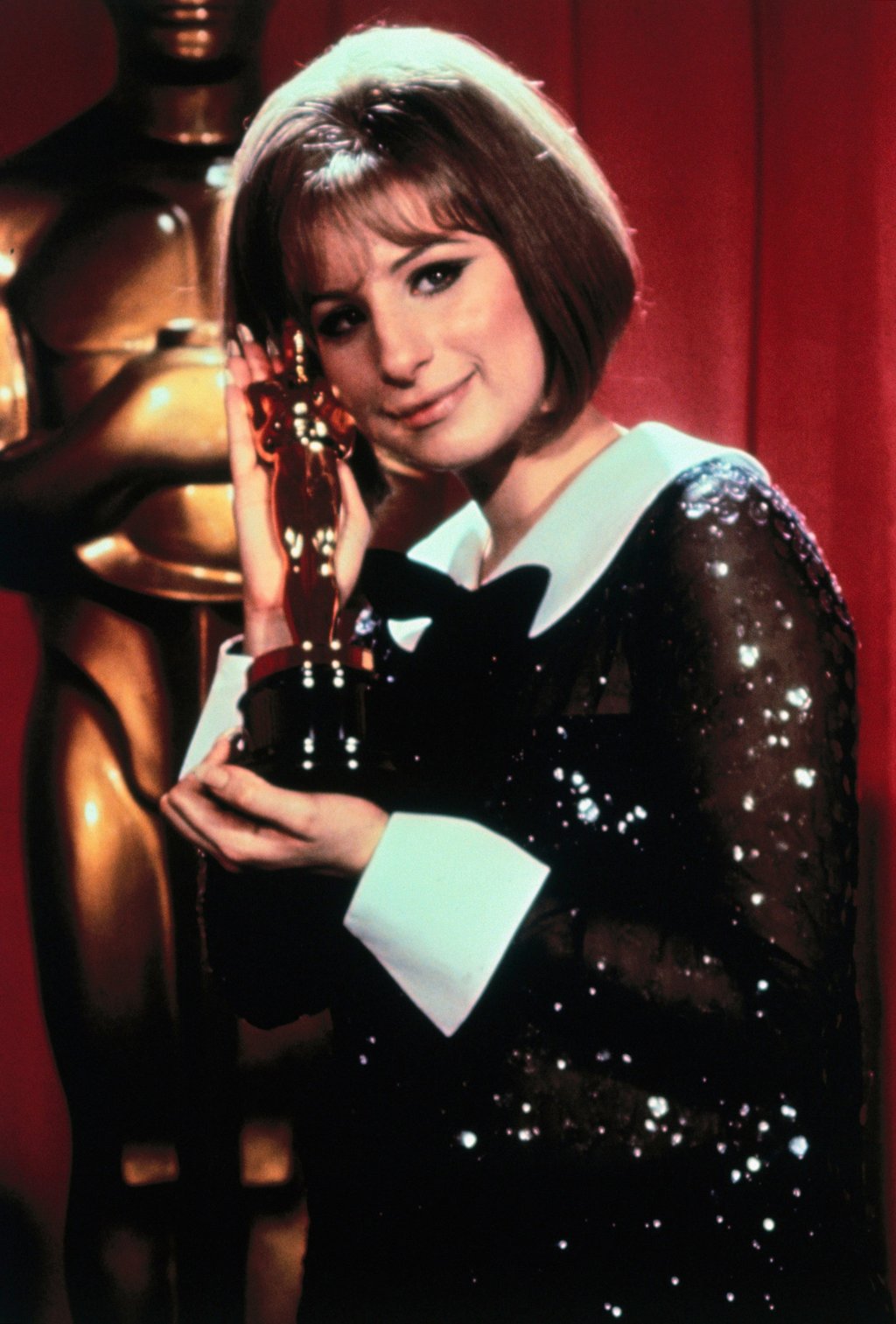 Barbra Streisand in her now-iconic sheer black bodysuit, at the 1969 Academy Awards. Photo: Getty Images Barbra Streisand in her now-iconic sheer black bodysuit, at the 1969 Academy Awards. Photo: Getty Images
