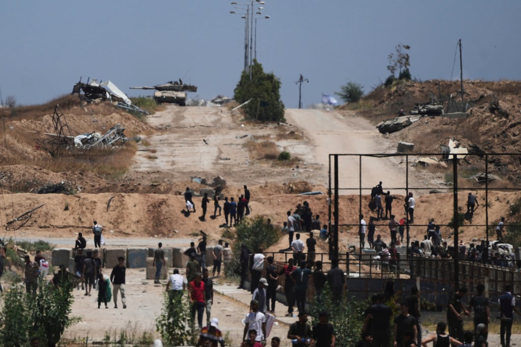Israeli tanks positioned near an aid distribution centre. Photo: AP Israeli tanks positioned near an aid distribution centre. Photo: AP