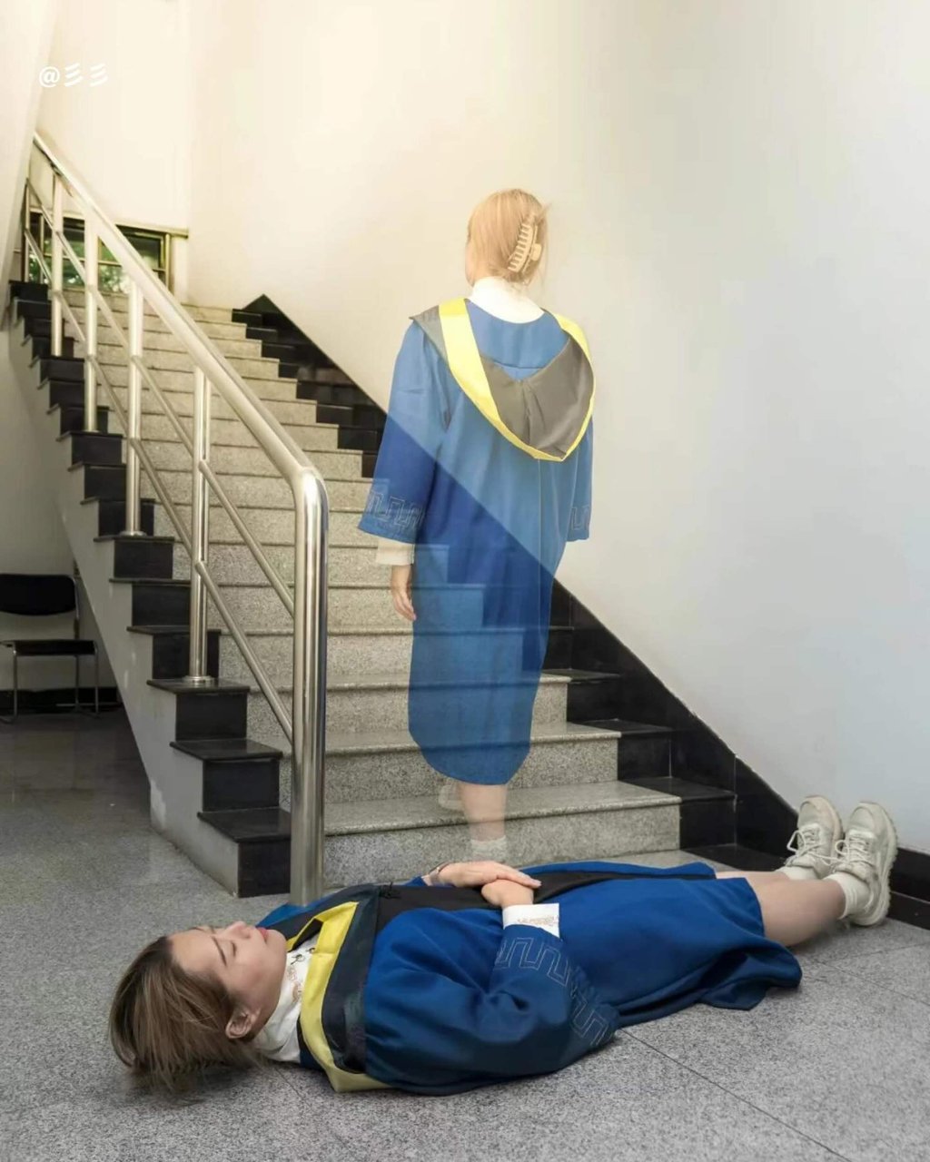 The sense of impending doom on completion of their studies sees some students come up with imaginative ways of encapsulating their feelings. Photo: Instagram/@radii_media The sense of impending doom on completion of their studies sees some students come up with imaginative ways of encapsulating their feelings. Photo: Instagram/@radii_media