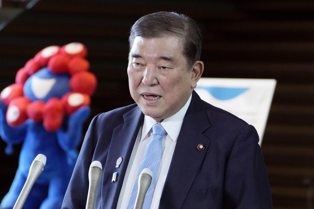 Japanese Prime Minister Shigeru Ishiba speaks to reporters in Tokyo on Wednesday following the victory of Lee Jae-myung in the South Korean presidential election. Photo: Kyodo Japanese Prime Minister Shigeru Ishiba speaks to reporters in Tokyo on Wednesday following the victory of Lee Jae-myung in the South Korean presidential election. Photo: Kyodo