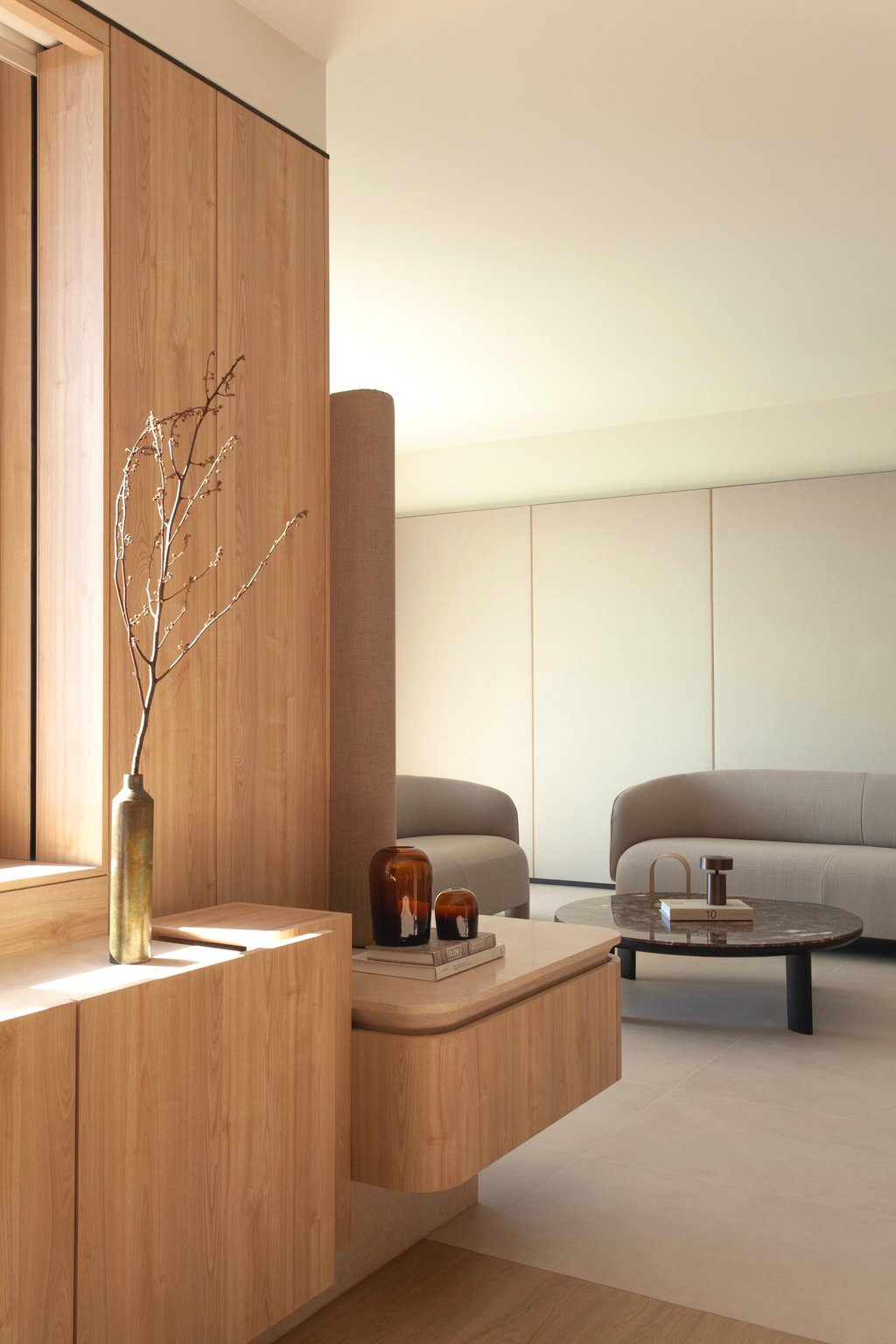 “The colour of this timber also works well with the sunlight coming into the apartment’s windows from different directions,” says Studio Adjective’s Wilson Lee of this Parkview home. Photo: courtesy Studio Adjective