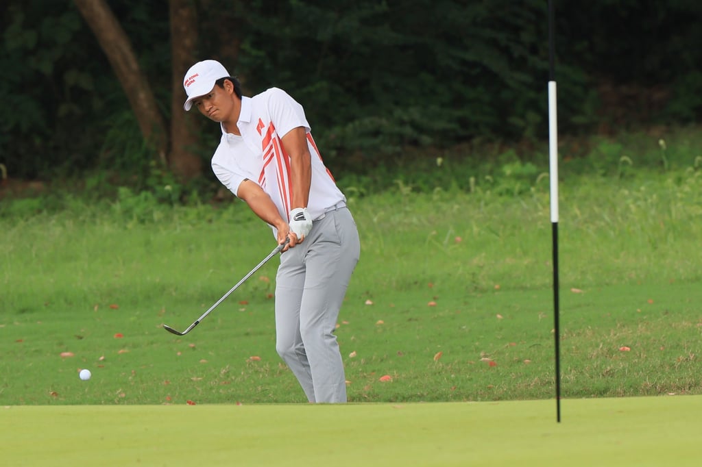 Hong Kong golfer Taichi Kho hits a shot on his way to claiming individual gold at the delayed 2022 Asian Games in Hangzhou. Photo: Dickson Lee Hong Kong golfer Taichi Kho hits a shot on his way to claiming individual gold at the delayed 2022 Asian Games in Hangzhou. Photo: Dickson Lee