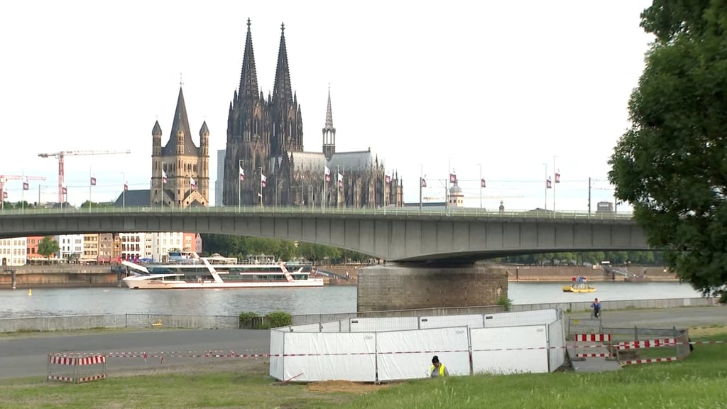 A cordoned off area near the Cologne Cathedral. Photo: Reuters TV