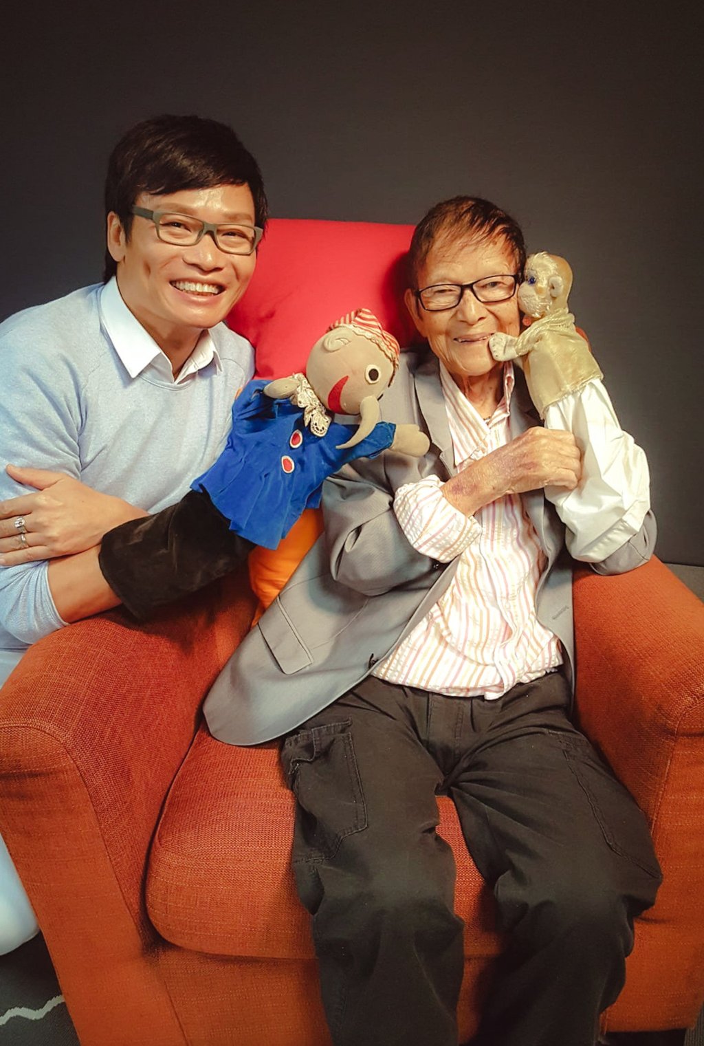 Harry Wong with his father, Calvin, who provided the first generation of children’s TV shows in Hong Kong. Photo: courtesy Harry Wong