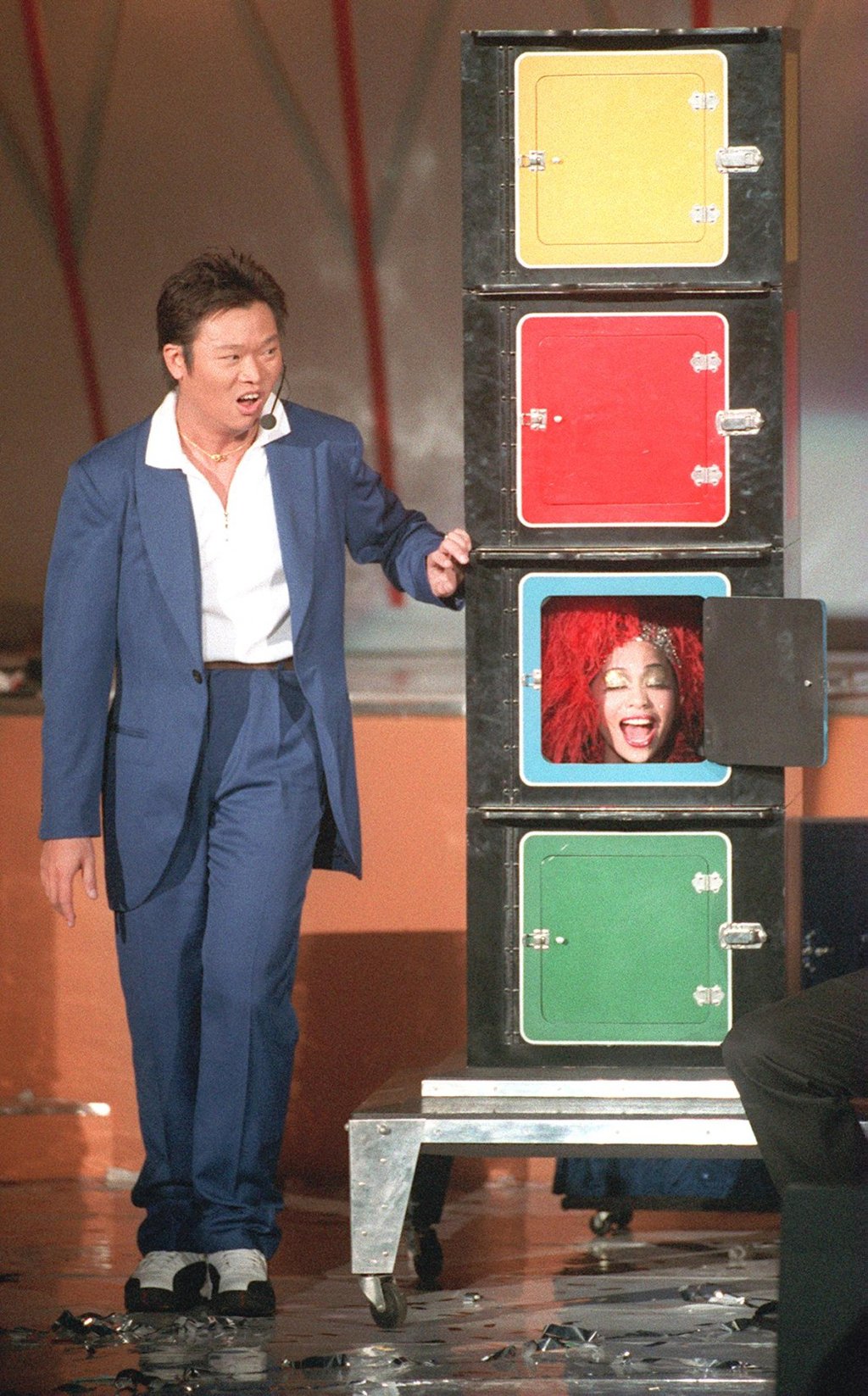 Harry Wong at the sixth anniversary celebrations of Metro Broadcast Corporation at Queen Elizabeth Stadium, Wan Chai, in 1997. Photo: SCMP Archives