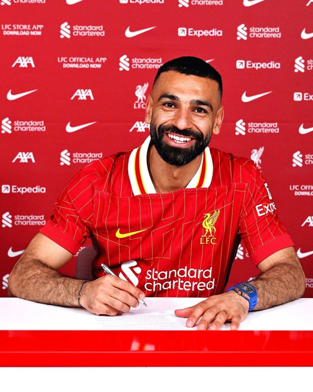 Mo Salah signed a two-year Liverpool contract extension. Photo: @liverpoolfc/Instagram Mo Salah signed a two-year Liverpool contract extension. Photo: @liverpoolfc/Instagram
