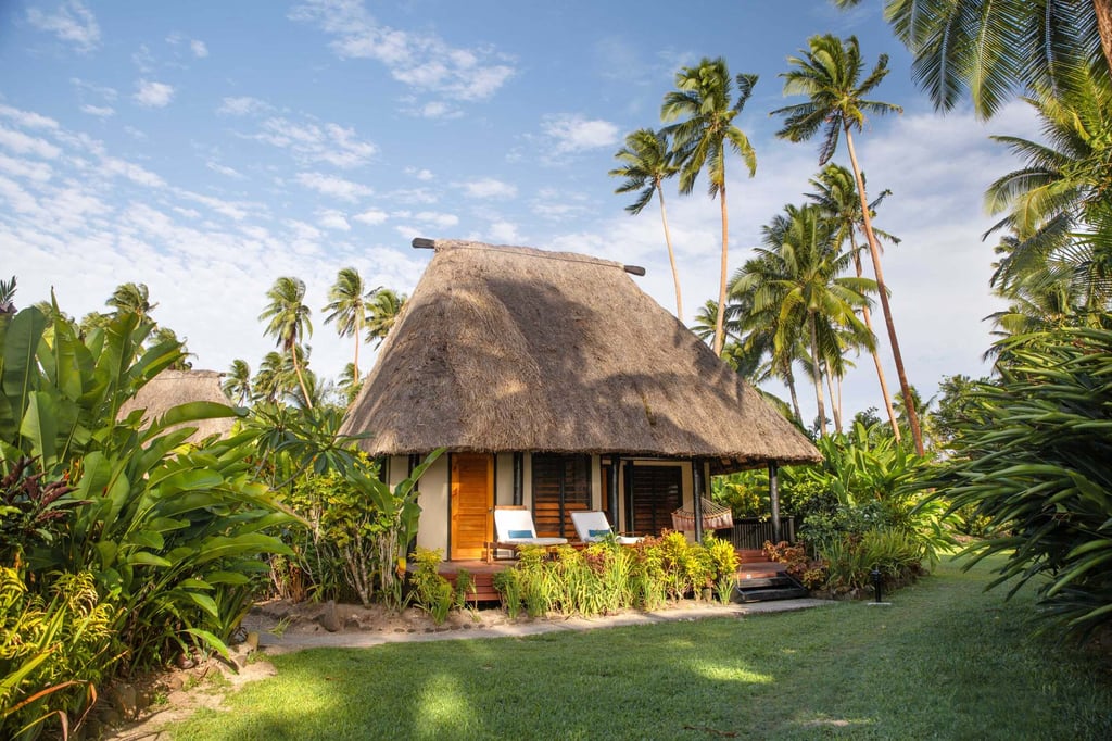 The resort boasts 25 bures, Fiji’s traditional wood-and-straw cottages. Photo: Jean-Michel Cousteau Resort