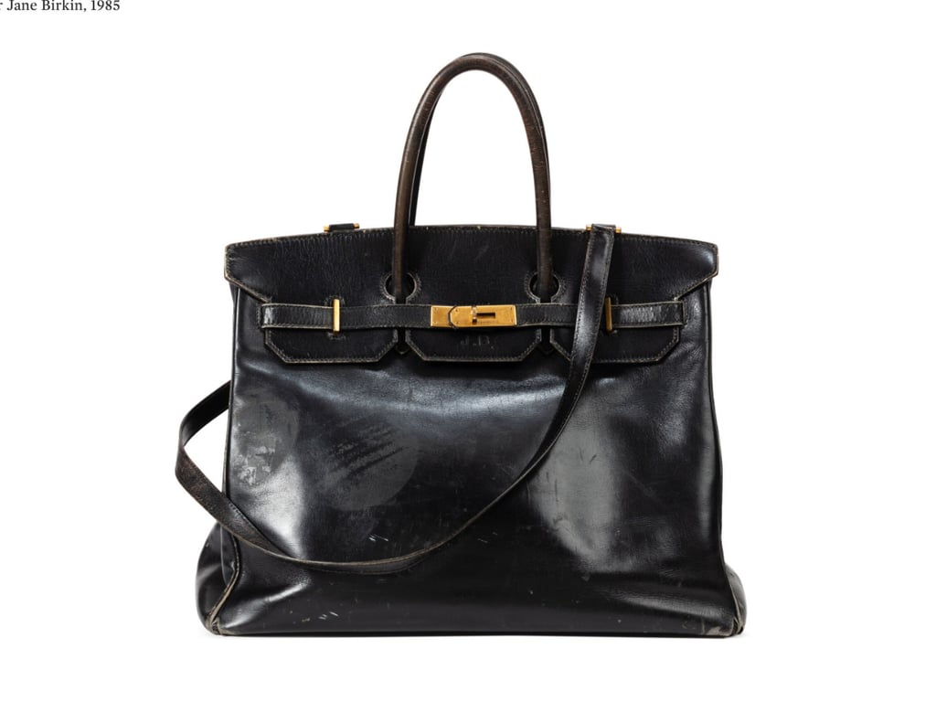 Jane Birkin’s iconic bag was created for her after a conversation on a flight with the head of Hermès. Photo: Sotheby’s Jane Birkin’s iconic bag was created for her after a conversation on a flight with the head of Hermès. Photo: Sotheby’s