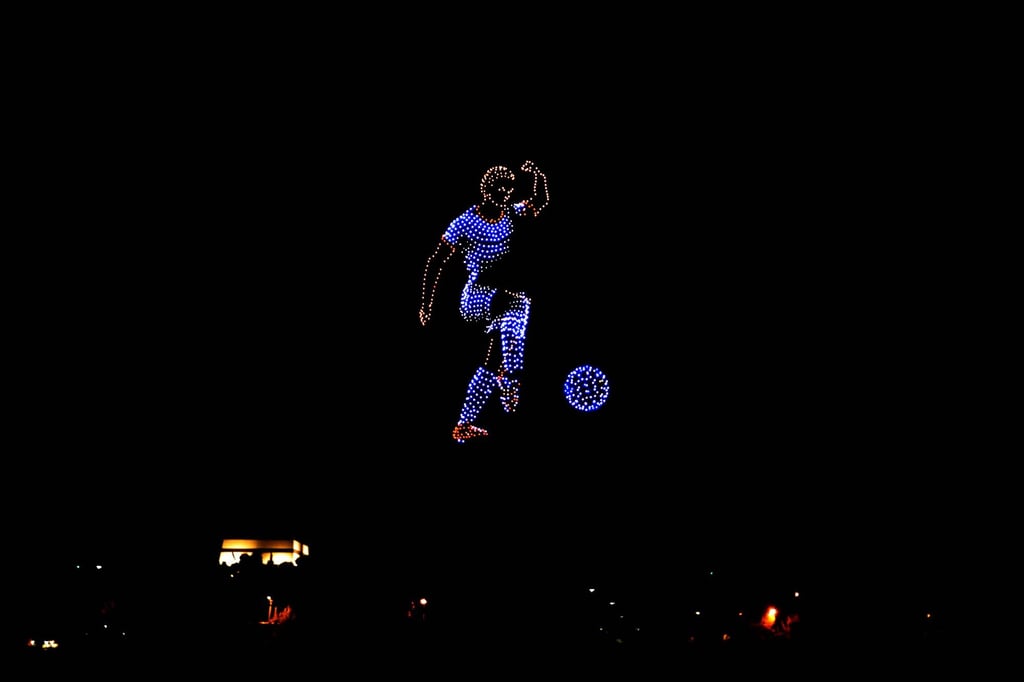 A drone show in Amman to celebrate Jordan’s qualification for the 2026 Fifa World Cup. Photo: Xinhua