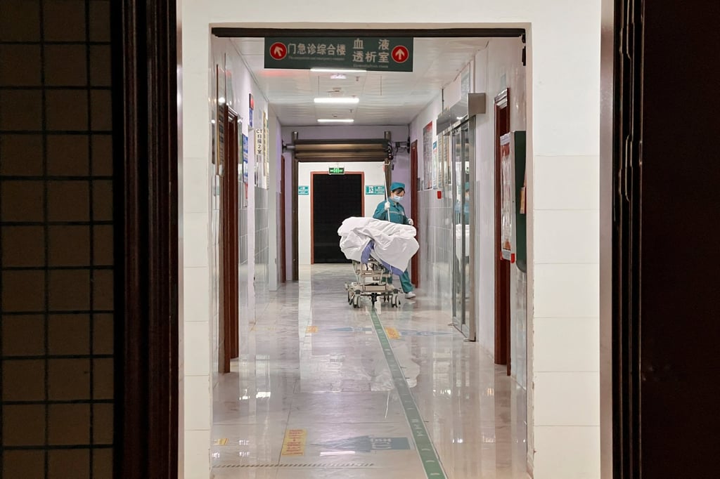 A nurse moves a bed through a corridor at a hospital in Duan Yao autonomous county in Guangxi region, China, January 9, 2025. Photo: Reuters A nurse moves a bed through a corridor at a hospital in Duan Yao autonomous county in Guangxi region, China, January 9, 2025. Photo: Reuters