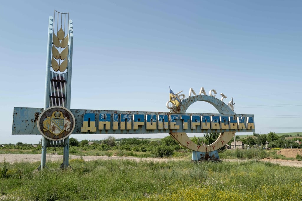 A road sign marking the entrance to the Dnipropetrovsk region, Ukraine. Photo: AFP A road sign marking the entrance to the Dnipropetrovsk region, Ukraine. Photo: AFP