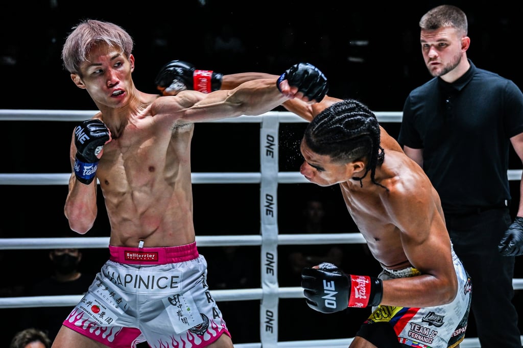 Johan Estupinan (right) struggled to get close to Taiki Naito in Bangkok. Photo: ONE Championship Johan Estupinan (right) struggled to get close to Taiki Naito in Bangkok. Photo: ONE Championship