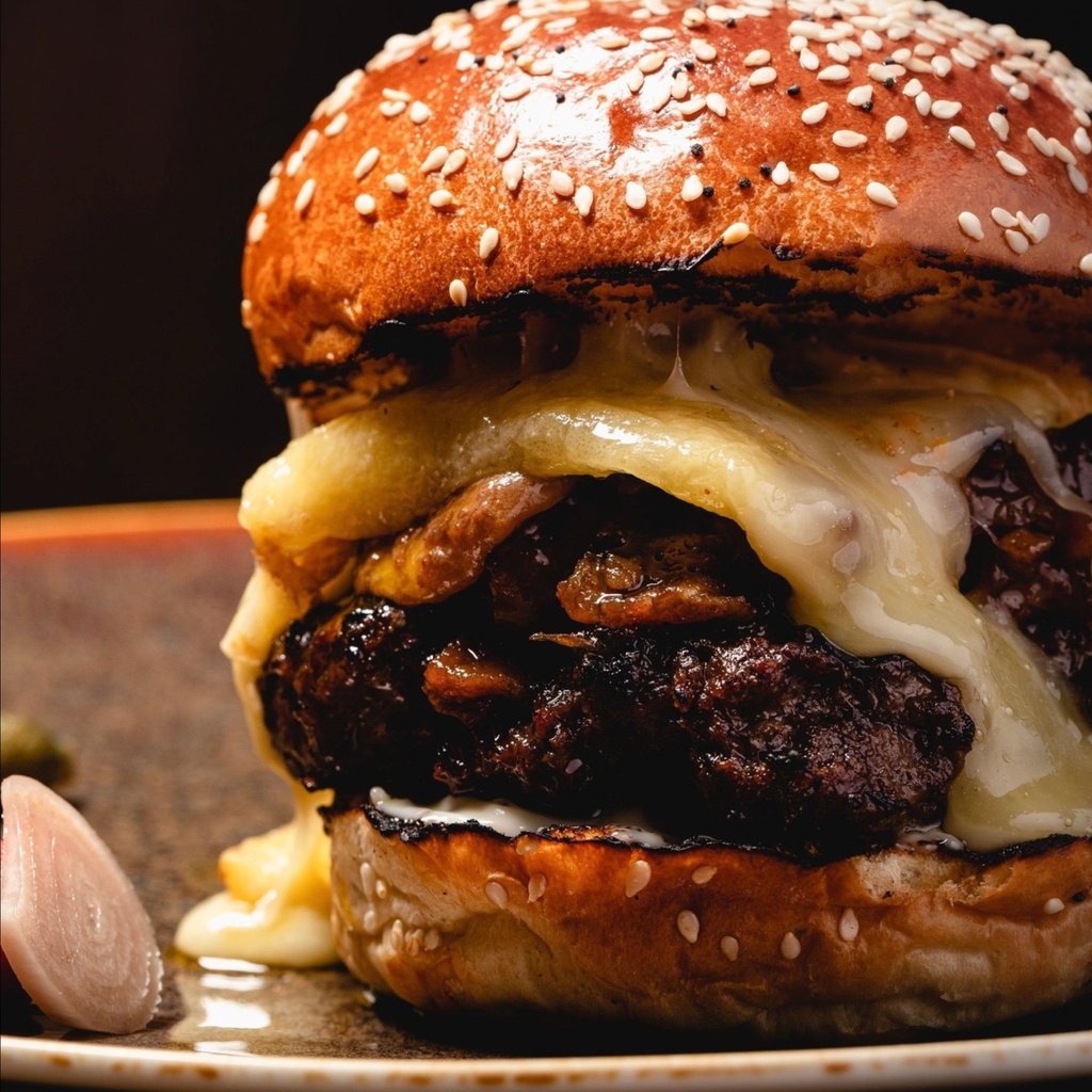 The Deluxe burger at Flat Iron. Photo: Flat Iron The Deluxe burger at Flat Iron. Photo: Flat Iron