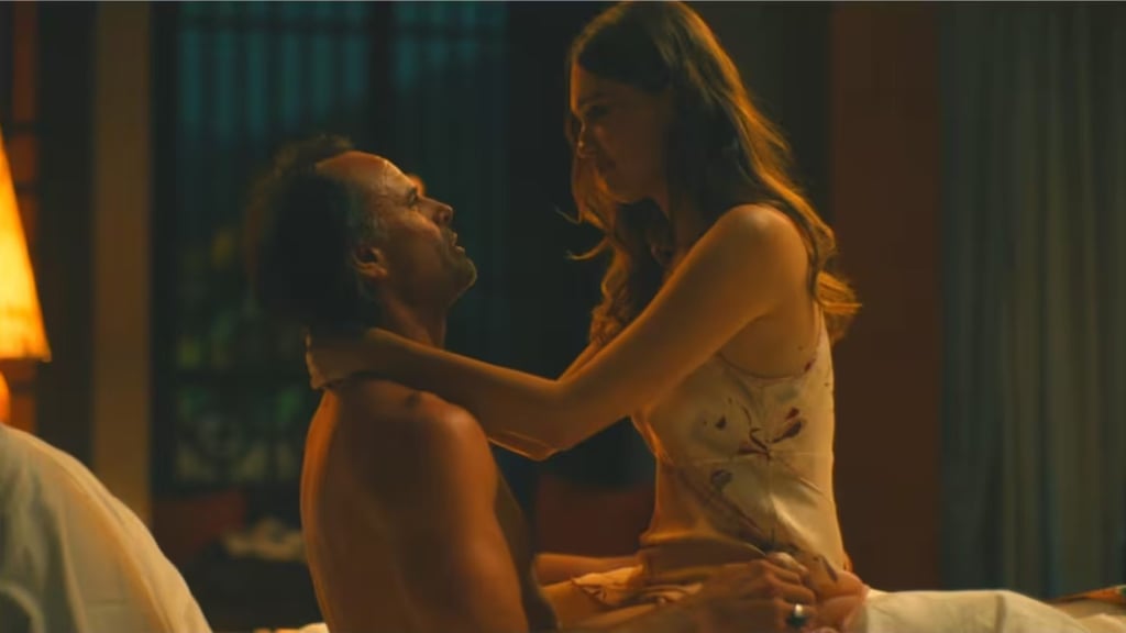 Walton Goggins and Aimee Lou Wood in The White Lotus season 3. Photo: HBO Walton Goggins and Aimee Lou Wood in The White Lotus season 3. Photo: HBO