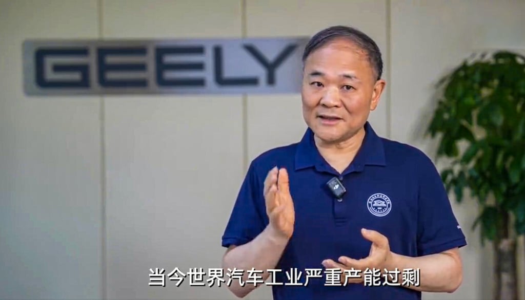 Geely Auto chairman Li Shufu told the Chongqing Auto Show over the weekend that the company will stop building new car plants. Photo: Handout Geely Auto chairman Li Shufu told the Chongqing Auto Show over the weekend that the company will stop building new car plants. Photo: Handout