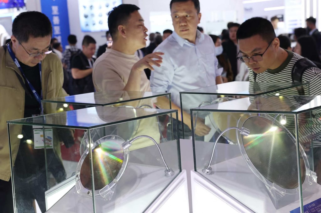 Semiconductor products at an exhibition in Shanghai. Photo: AFP Semiconductor products at an exhibition in Shanghai. Photo: AFP