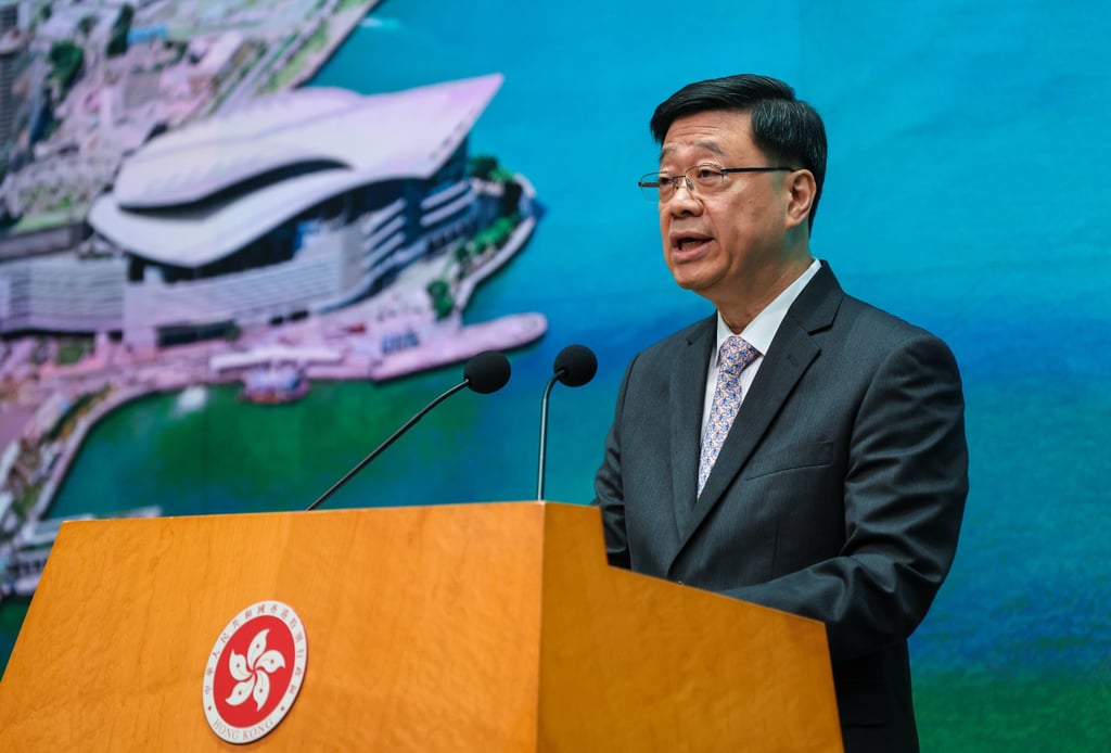 Chief Executive John Lee says he will bring forward his annual policy address by a month to September. Photo: Dickson Lee Chief Executive John Lee says he will bring forward his annual policy address by a month to September. Photo: Dickson Lee