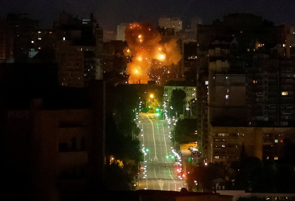 An explosion overnight in Kyiv, Ukraine. Photo: Reuters An explosion overnight in Kyiv, Ukraine. Photo: Reuters