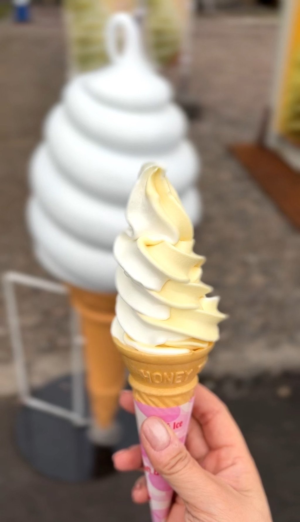 A Hokkaido milk and corn soft serve ice cream from Smile Sweets Hokkaido, the 28th edition of Japan’s National Confectionery Exposition. Photo: Charmaine Mok