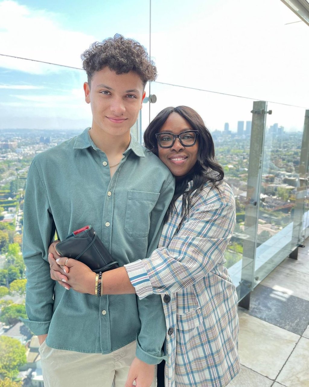 Jax Nilon with make-up artist Marie-Flore Beaubien. Photo: @garcelle/Instagram