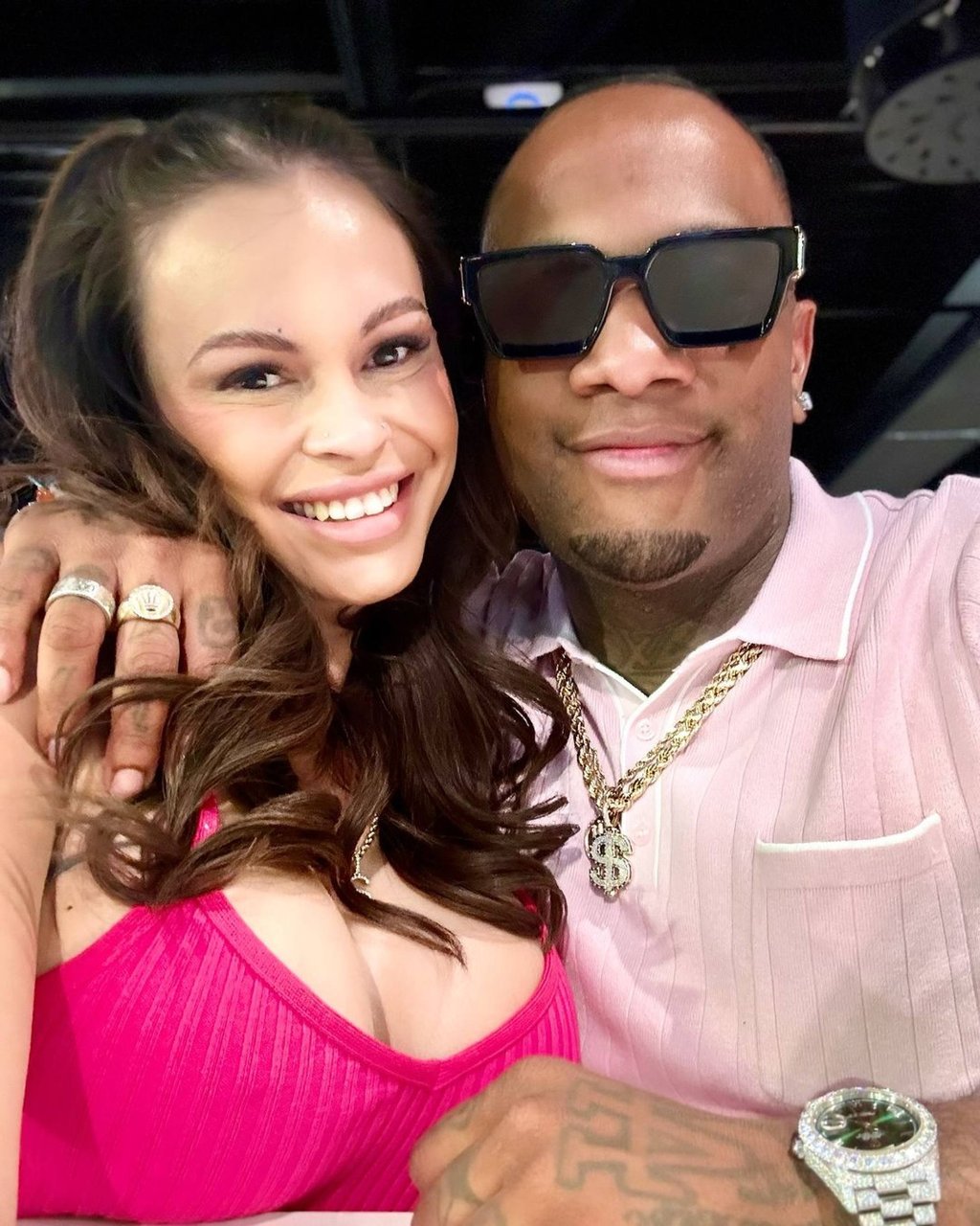 Oliver Saunders with his current partner, Shantei Paranada. Photo: @sparanada/Instagram