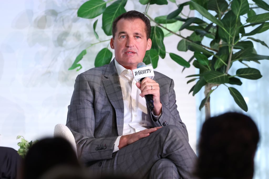 Scott Stuber speaks onstage during the Variety Business Managers Elite Breakfast in November 2023, in Los Angeles, California. Photo: Getty Images