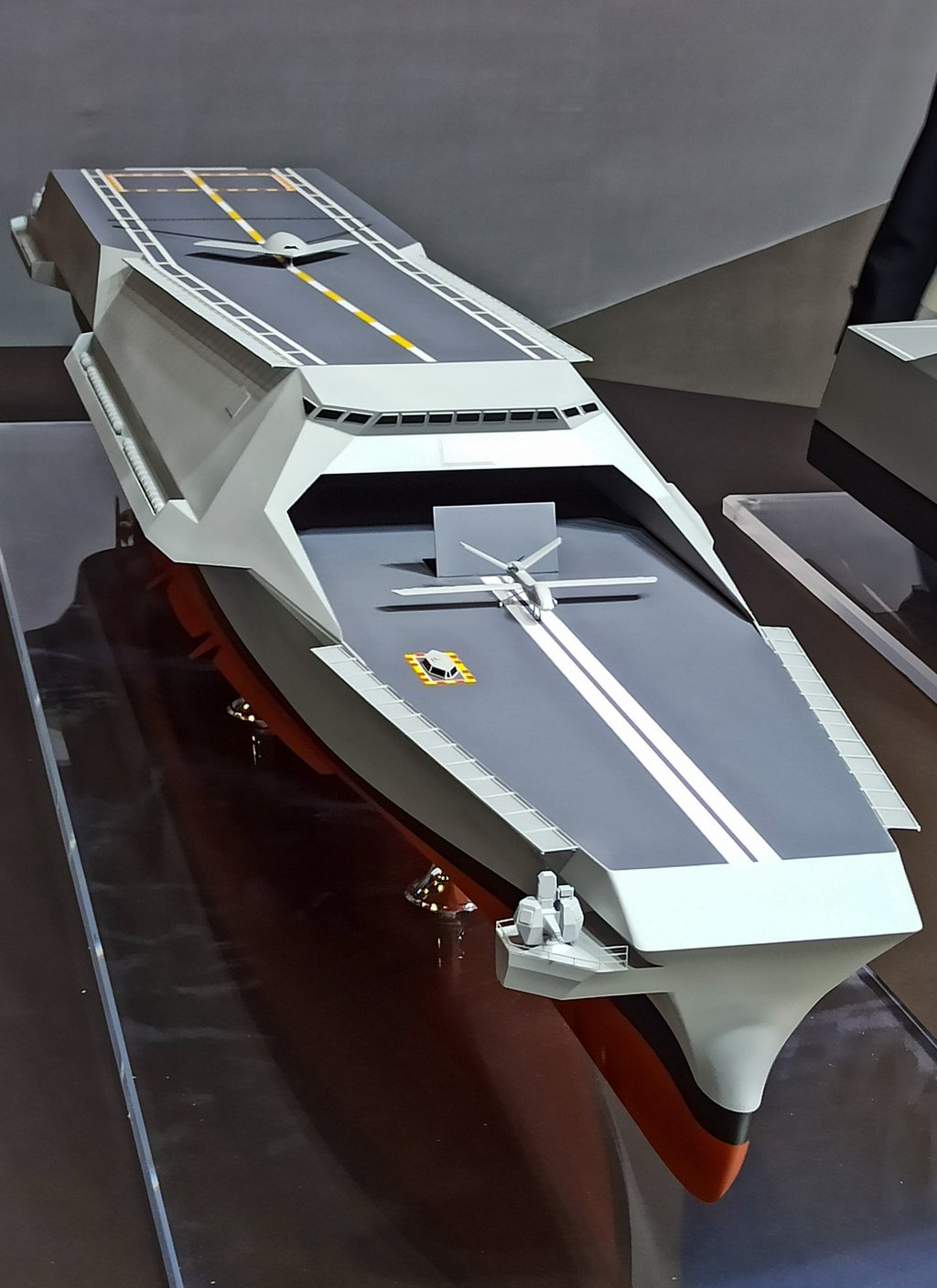 The HCX-23 Plus drone carrier model unveiled last month in Busan. Photo: X/mason_8718 The HCX-23 Plus drone carrier model unveiled last month in Busan. Photo: X/mason_8718