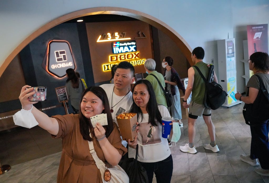 Movie-goers take a wefie before watching a film at Golden Harvest MegaBox in Kowloon Bay, on the cinema’s final day of operation on June 9. Photo: May Tse Movie-goers take a wefie before watching a film at Golden Harvest MegaBox in Kowloon Bay, on the cinema’s final day of operation on June 9. Photo: May Tse