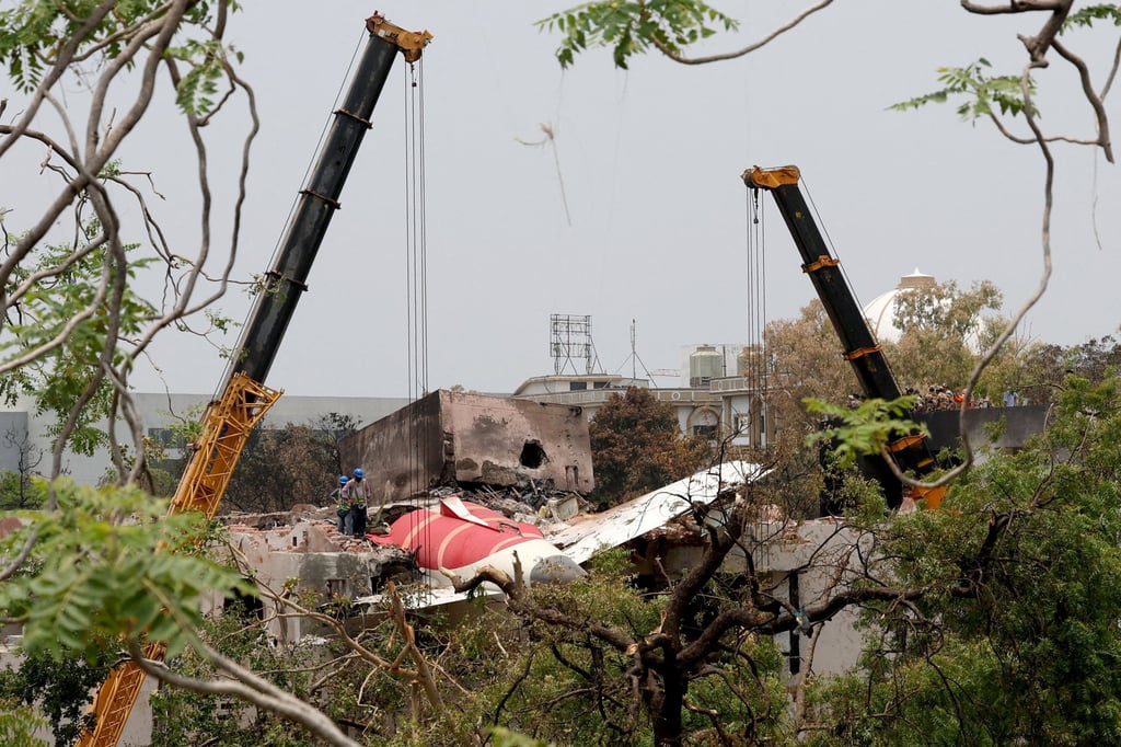 Members of the Indian Army’s engineering arm prepare to remove the wreckage of the Air India aircraft, in Ahmedabad on Saturday. Photo: Reuters Members of the Indian Army’s engineering arm prepare to remove the wreckage of the Air India aircraft, in Ahmedabad on Saturday. Photo: Reuters