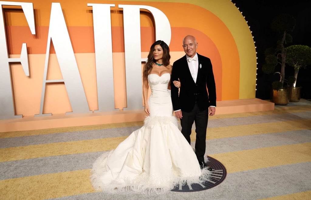 Jeff Bezos and Lauren Sánchez at the Vanity Fair Oscar Party in Beverly Hills, California, in March. Photo: AFP