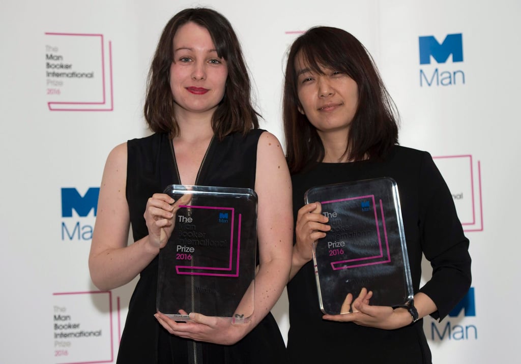 Author Han Kang (right) from South Korea and translator Deborah Smith, winners of the Man Booker International Prize 2016. Photo: EPA