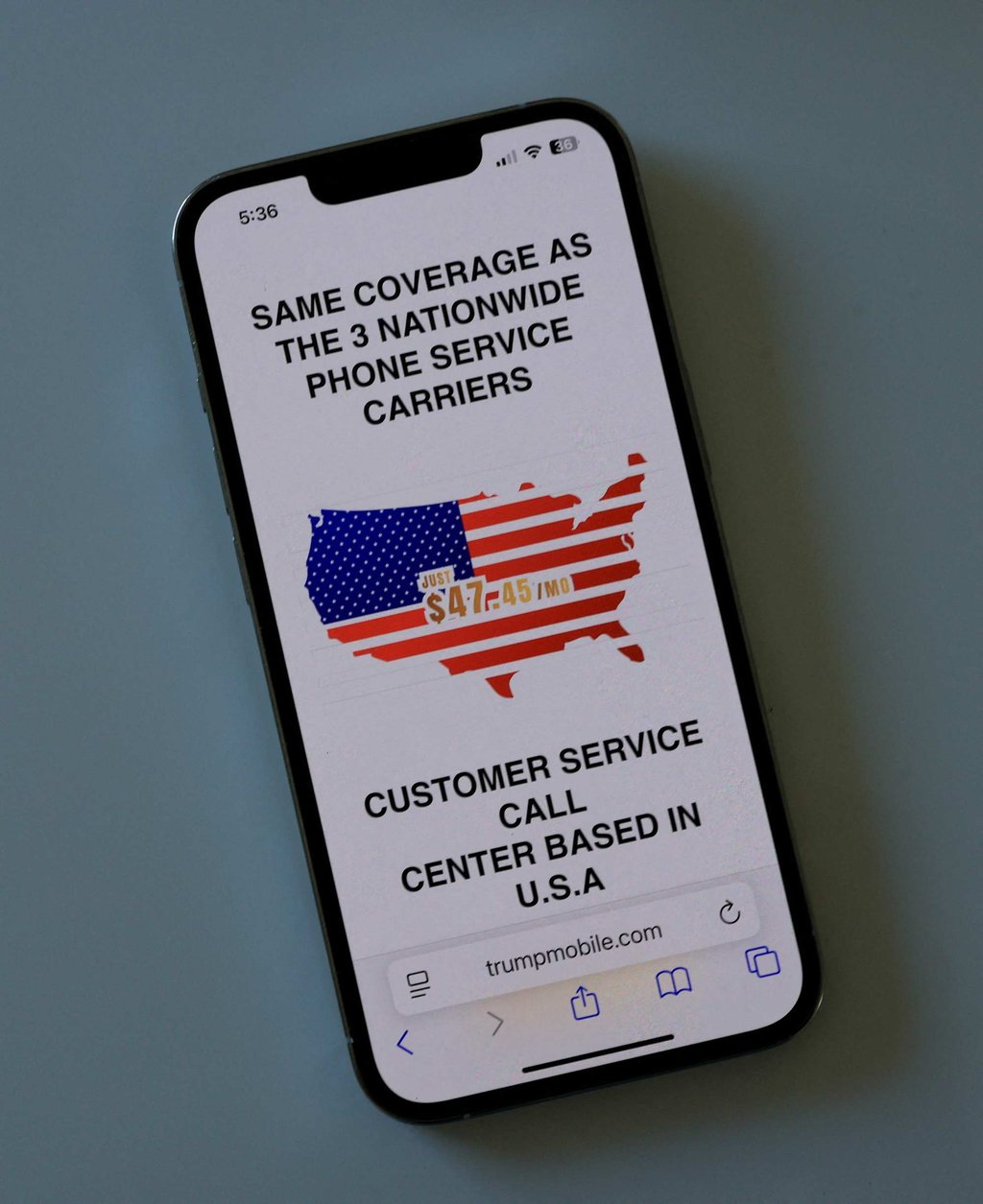 An iPhone displayed the website for The Trump Organisation’s mobile phone service and a Trump-branded smartphone on June 16, 2025 in Miami, Florida. Photo: Getty Images. An iPhone displayed the website for The Trump Organisation’s mobile phone service and a Trump-branded smartphone on June 16, 2025 in Miami, Florida. Photo: Getty Images.