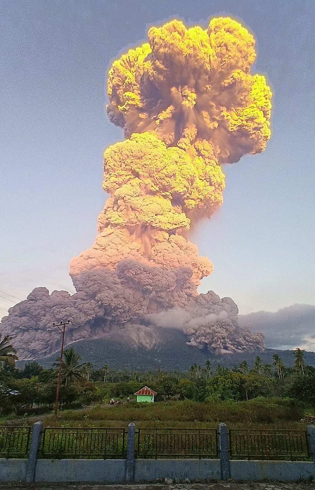 Gunung Lewotobi Laki-Laki memuntahkan material vulkanik pada hari Selasa saat terjadi letusan di Flores Timur, Provinsi Nusa Tenggara Timur, Indonesia. Foto: Pusat Vulkanologi dan Mitigasi Bencana Geologi Indonesia / EPA-EFE