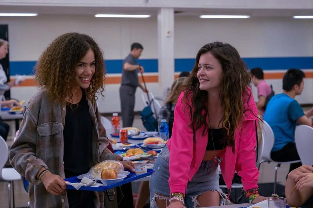 Sara Waisglass (right) as Max and Antonia Gentry as Ginny in a scene from Ginny & Georgia. Photo: @sarawais/Instagram