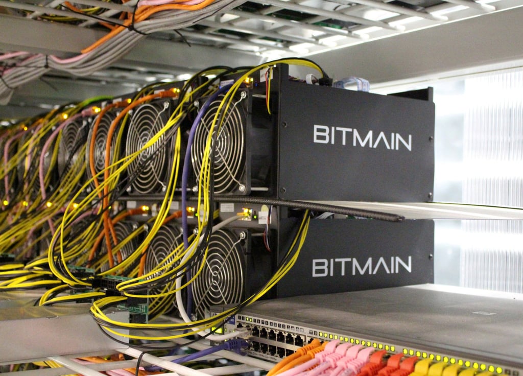 Bitcoin-mining computers in Bitmain’s mining farm. Photo: Reuters Bitcoin-mining computers in Bitmain’s mining farm. Photo: Reuters