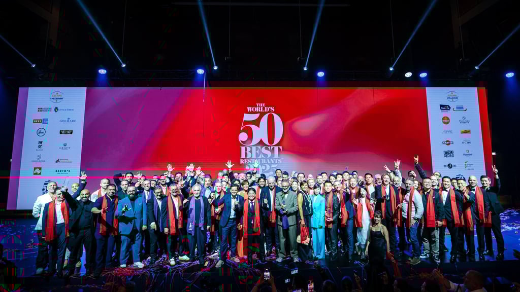 The winners of the 2025 edition of the World’s 50 Best Restaurants celebrate in Turin, Italy. Photo: World’s 50 Best Restaurants The winners of the 2025 edition of the World’s 50 Best Restaurants celebrate in Turin, Italy. Photo: World’s 50 Best Restaurants
