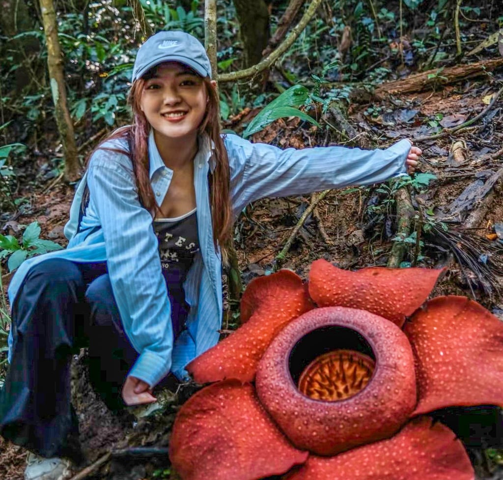 Huang Yihe hiked through old-growth forests to find the rafflesia in Malaysia’s Kelantan rainforest in January, and her social media posts are encouraging people to explore more remote areas when travelling. Photo: Handout