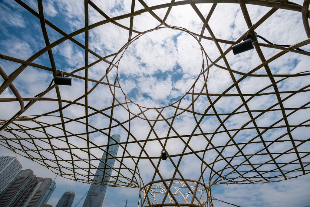 The Pause. Weave. Move. installation at SummerFest on the Central harbourfront. Photo: SummerFest