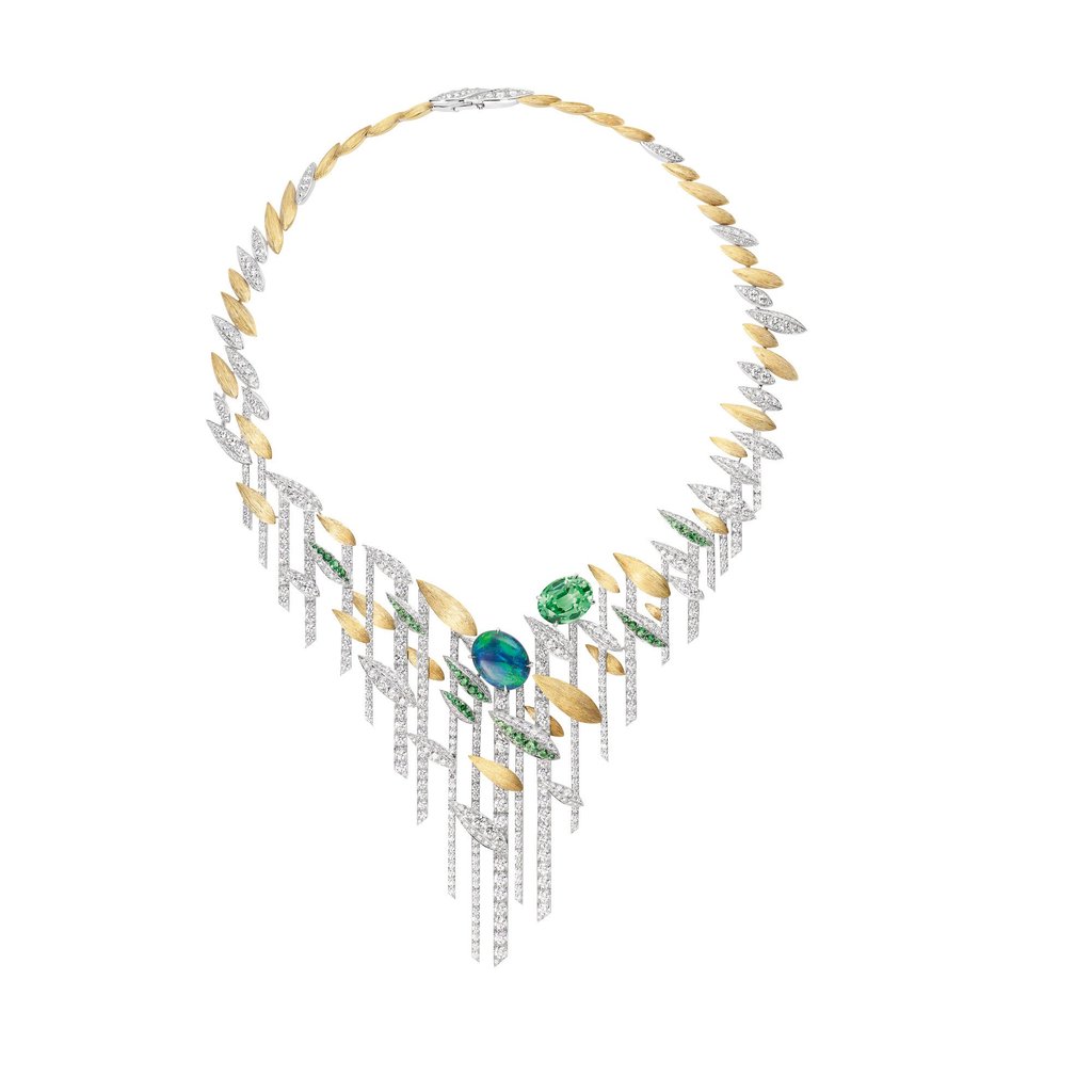 The bib necklace from Chaumet’s Bamboo high jewellery collection. Photo: Handout