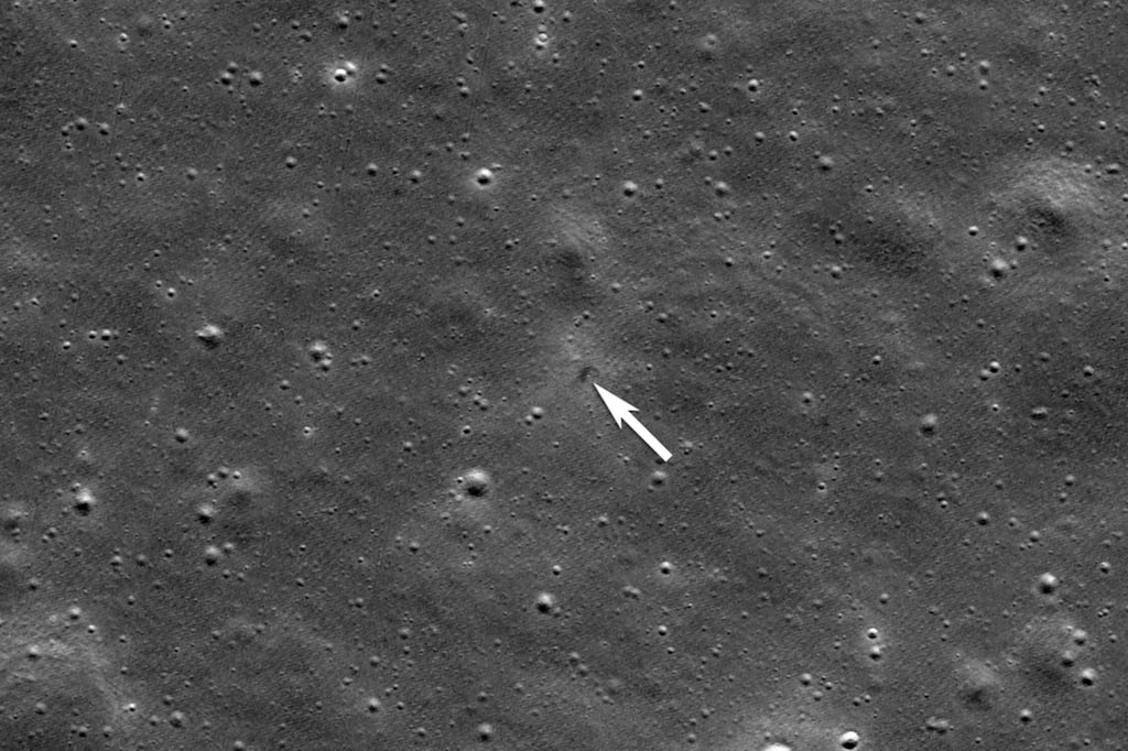 An annotated image provided by Nasa shows the impact site for ispace’s Resilience lunar lander on June 11. Photo: Nasa/Goddard/Arizona State University/AP An annotated image provided by Nasa shows the impact site for ispace’s Resilience lunar lander on June 11. Photo: Nasa/Goddard/Arizona State University/AP